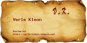 Verle Kleon névjegykártya
